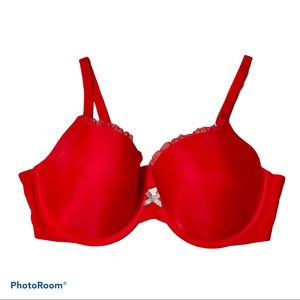 Victorias Secret Red Padded Underwire Bra 36C